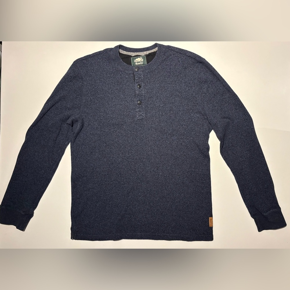 Roots Dark Blue Long Sleeve Henley
